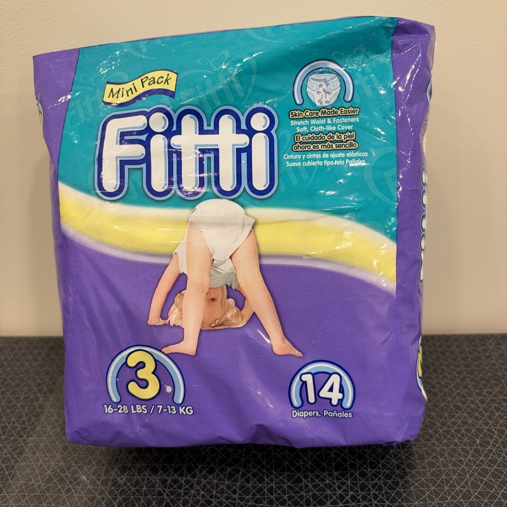 New Vintage Fitti Diapers Size 3 Mini Pack of 14